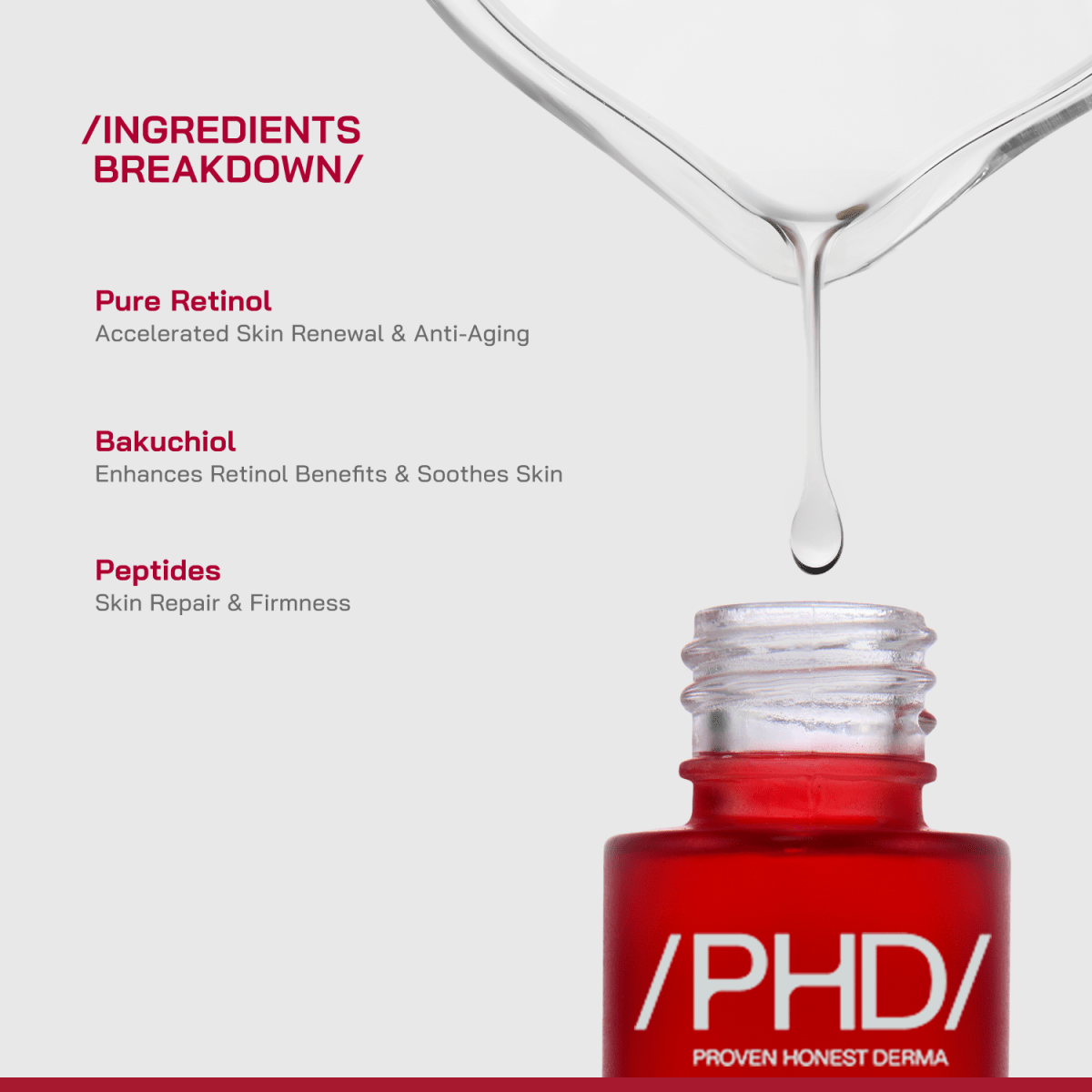 0.3% Pure Retinol Face Serum - /PHD/ - Proven Honest Derma