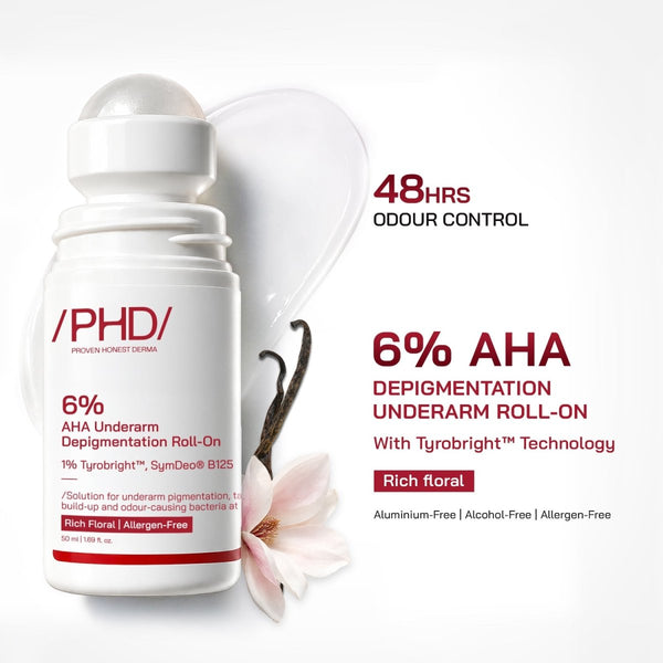 6% AHA Underarm Depigmentation Roll-On - /PHD/ - Proven Honest Derma