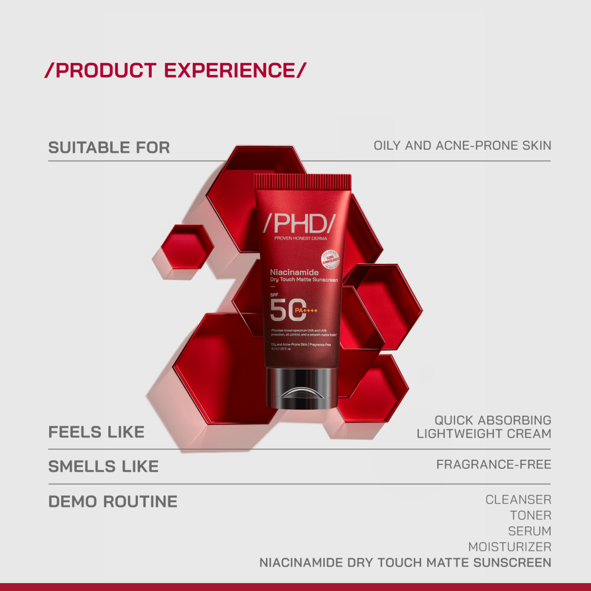 Niacinamide Dry Touch Matte Sunscreen - /PHD/ - Proven Honest Derma